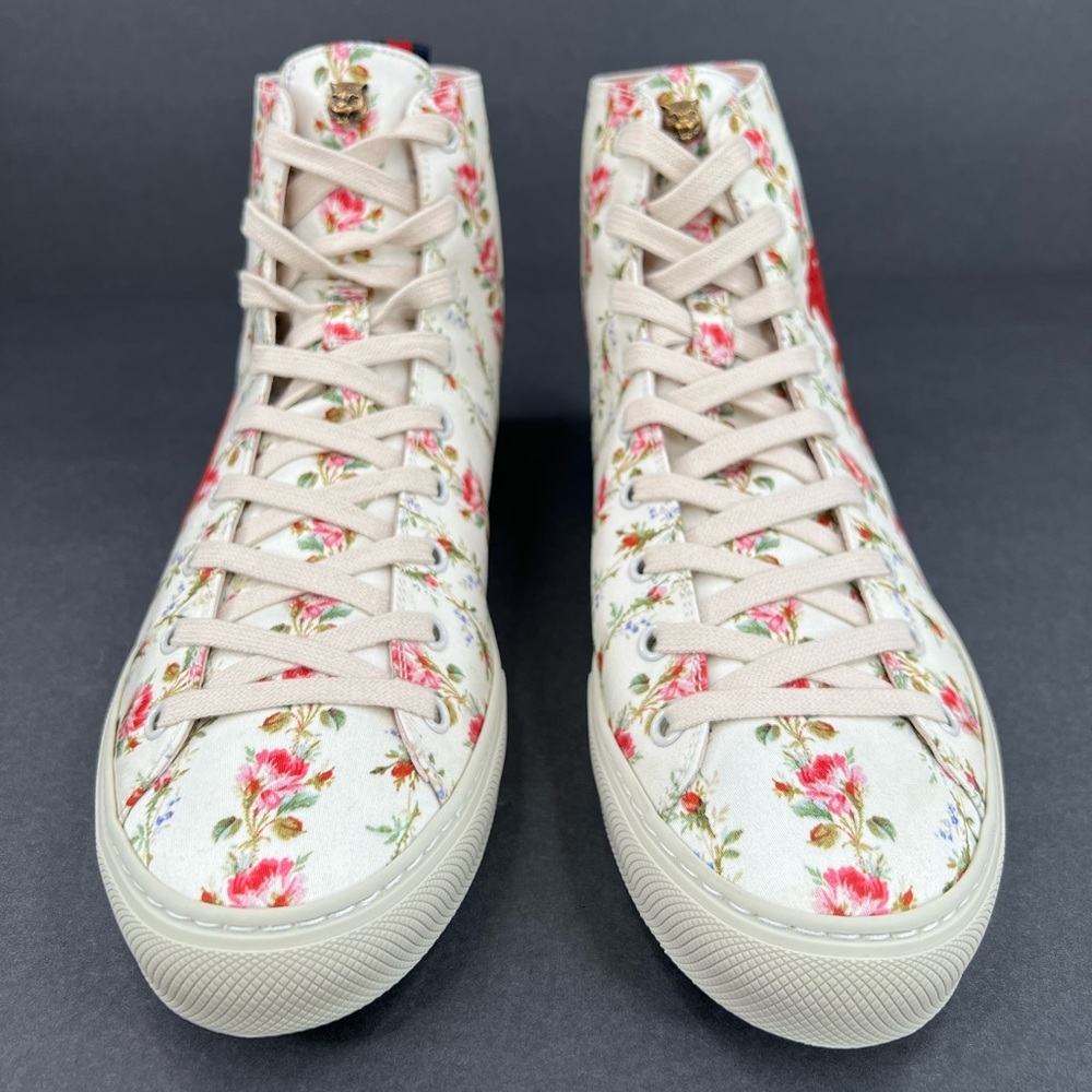 Gucci Major Blind For Love Rose Serie Print Satin High Top Floral Sneakers EU 38 - Picture 11 of 13